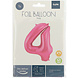 Folie Ballon Cijfer 4 Mat Roze XL 86cm leeg Folie Ballon Cijfer 4 Mat Roze XL 86cm leeg