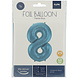 Folie Ballon Cijfer 8 Pastel Blauw XL 86cm leeg Folie Ballon Cijfer 8 Pastel Blauw XL 86cm leeg