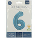Folie Ballon Cijfer 6 Pastel Blauw XL 86cm leeg Folie Ballon Cijfer 6 Pastel Blauw XL 86cm leeg