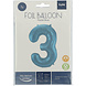 Folie Ballon Cijfer 3 Pastel Blauw XL 86cm leeg Folie Ballon Cijfer 3 Pastel Blauw XL 86cm leeg
