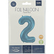 Folie Ballon Cijfer 2 Pastel Blauw XL 86cm leeg Folie Ballon Cijfer 2 Pastel Blauw XL 86cm leeg