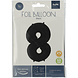 Folie Ballon Cijfer 8 Mat Zwart XL 86cm leeg Folie Ballon Cijfer 8 Mat Zwart XL 86cm leeg