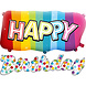 Happy Birthday Folie Ballonnen Set Regenboog Confetti 2st Happy Birthday Folie Ballonnen Set Regenboog Confetti 2st
