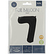 Folie Ballon Cijfer 7 Mat Zwart XL 86cm leeg Folie Ballon Cijfer 7 Mat Zwart XL 86cm leeg