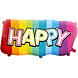 Happy Birthday Folie Ballonnen Set Regenboog Confetti 2st Happy Birthday Folie Ballonnen Set Regenboog Confetti 2st