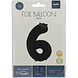 Folie Ballon Cijfer 6 Mat Zwart XL 86cm leeg Folie Ballon Cijfer 6 Mat Zwart XL 86cm leeg