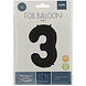 Folie Ballon Cijfer 3 Mat Zwart XL 86cm leeg Folie Ballon Cijfer 3 Mat Zwart XL 86cm leeg