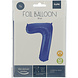 Folie Ballon Cijfer 7 Mat Blauw XL 86cm leeg Folie Ballon Cijfer 7 Mat Blauw XL 86cm leeg