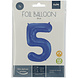 Folie Ballon Cijfer 5 Mat Blauw XL 86cm leeg Folie Ballon Cijfer 5 Mat Blauw XL 86cm leeg
