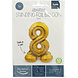 Folie Ballon Cijfer 8 Goud met standaard 72cm Folie Ballon Cijfer 8 Goud met standaard 72cm