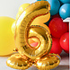 Folie Ballon Cijfer 6 Goud met standaard 72cm Folie Ballon Cijfer 6 Goud met standaard 72cm