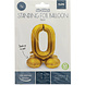 Folie Ballon Cijfer 0 Goud met standaard 72cm Folie Ballon Cijfer 0 Goud met standaard 72cm