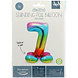 Folie Ballon Cijfer 7 Regenboog met standaard 72cm Folie Ballon Cijfer 7 Regenboog met standaard 72cm