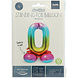 Folie Ballon Cijfer 0 Regenboog met standaard 72cm Folie Ballon Cijfer 0 Regenboog met standaard 72cm