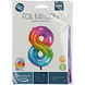 Folie Ballon Cijfer 8 Regenboog XL 81cm leeg Folie Ballon Cijfer 8 Regenboog XL 81cm leeg