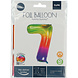 Folie Ballon Cijfer 7 Regenboog XL 81cm leeg Folie Ballon Cijfer 7 Regenboog XL 81cm leeg