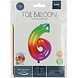 Folie Ballon Cijfer 6 Regenboog XL 81cm leeg Folie Ballon Cijfer 6 Regenboog XL 81cm leeg
