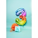 Folie Ballon Cijfer 3 Regenboog XL 81cm leeg Folie Ballon Cijfer 3 Regenboog XL 81cm leeg