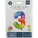 Folie Ballon Cijfer 3 Regenboog XL 81cm leeg Folie Ballon Cijfer 3 Regenboog XL 81cm leeg