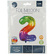 Folie Ballon Cijfer 2 Regenboog XL 81cm leeg Folie Ballon Cijfer 2 Regenboog XL 81cm leeg