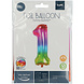 Folie Ballon Cijfer 1 Regenboog XL 81cm leeg Folie Ballon Cijfer 1 Regenboog XL 81cm leeg