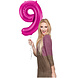 Folie Ballon Cijfer 9 Fuchsia Metallic XL 86cm leeg Folie Ballon Cijfer 9 Fuchsia Metallic XL 86cm leeg
