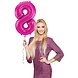 Folie Ballon Cijfer 8 Fuchsia Metallic XL 86cm leeg Folie Ballon Cijfer 8 Fuchsia Metallic XL 86cm leeg