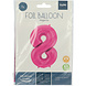 Folie Ballon Cijfer 8 Fuchsia Metallic XL 86cm leeg Folie Ballon Cijfer 8 Fuchsia Metallic XL 86cm leeg