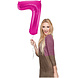 Folie Ballon Cijfer 7 Fuchsia Metallic XL 86cm leeg Folie Ballon Cijfer 7 Fuchsia Metallic XL 86cm leeg