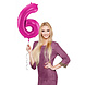 Folie Ballon Cijfer 6 Fuchsia Metallic XL 86cm leeg Folie Ballon Cijfer 6 Fuchsia Metallic XL 86cm leeg