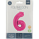 Folie Ballon Cijfer 6 Fuchsia Metallic XL 86cm leeg Folie Ballon Cijfer 6 Fuchsia Metallic XL 86cm leeg