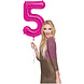 Folie Ballon Cijfer 5 Fuchsia Metallic XL 86cm leeg Folie Ballon Cijfer 5 Fuchsia Metallic XL 86cm leeg