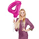 Folie Ballon Cijfer 4 Fuchsia Metallic XL 86cm leeg Folie Ballon Cijfer 4 Fuchsia Metallic XL 86cm leeg