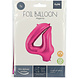 Folie Ballon Cijfer 4 Fuchsia Metallic XL 86cm leeg Folie Ballon Cijfer 4 Fuchsia Metallic XL 86cm leeg