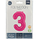 Folie Ballon Cijfer 3 Fuchsia Metallic XL 86cm leeg Folie Ballon Cijfer 3 Fuchsia Metallic XL 86cm leeg