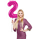 Folie Ballon Cijfer 2 Fuchsia Metallic XL 86cm leeg Folie Ballon Cijfer 2 Fuchsia Metallic XL 86cm leeg