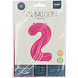 Folie Ballon Cijfer 2 Fuchsia Metallic XL 86cm leeg Folie Ballon Cijfer 2 Fuchsia Metallic XL 86cm leeg
