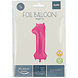 Folie Ballon Cijfer 1 Fuchsia Metallic XL 86cm leeg Folie Ballon Cijfer 1 Fuchsia Metallic XL 86cm leeg