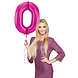 Folie Ballon Cijfer 0 Fuchsia Metallic XL 86cm leeg Folie Ballon Cijfer 0 Fuchsia Metallic XL 86cm leeg