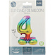 Folie Ballon Cijfer 4 Regenboog met standaard 72cm Folie Ballon Cijfer 4 Regenboog met standaard 72cm