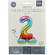 Folie Ballon Cijfer 2 Regenboog met standaard 72cm Folie Ballon Cijfer 2 Regenboog met standaard 72cm