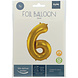 Folie Ballon Cijfer 6 Goud Metallic XL 86cm leeg Folie Ballon Cijfer 6 Goud Metallic XL 86cm leeg