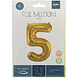 Folie Ballon Cijfer 5 Goud Metallic XL 86cm leeg Folie Ballon Cijfer 5 Goud Metallic XL 86cm leeg