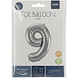 Folie Ballon Cijfer 9 Zilver Metallic XL 86cm leeg Folie Ballon Cijfer 9 Zilver Metallic XL 86cm leeg