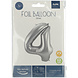 Folie Ballon Cijfer 4 Zilver Metallic XL 86cm leeg Folie Ballon Cijfer 4 Zilver Metallic XL 86cm leeg