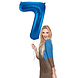 Folie Ballon Cijfer 7 Blauw Metallic XL 86cm leeg Folie Ballon Cijfer 7 Blauw Metallic XL 86cm leeg