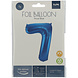Folie Ballon Cijfer 7 Blauw Metallic XL 86cm leeg Folie Ballon Cijfer 7 Blauw Metallic XL 86cm leeg