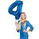 Folie Ballon Cijfer 4 Blauw Metallic XL 86cm leeg Folie Ballon Cijfer 4 Blauw Metallic XL 86cm leeg