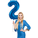 Folie Ballon Cijfer 2 Blauw Metallic XL 86cm leeg Folie Ballon Cijfer 2 Blauw Metallic XL 86cm leeg
