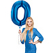 Folie Ballon Cijfer 0 Blauw Metallic XL 86cm leeg Folie Ballon Cijfer 0 Blauw Metallic XL 86cm leeg